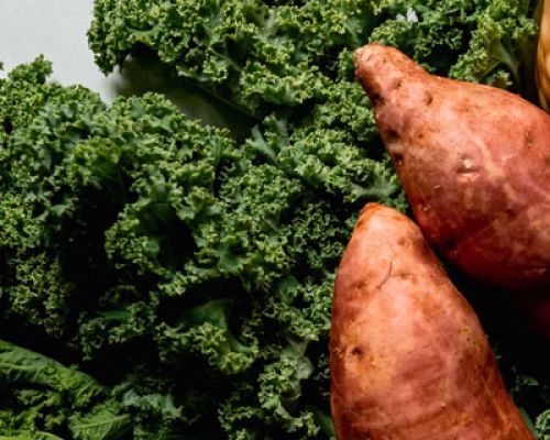 Kale & Sweet Potato Salad with Tahini Dressing